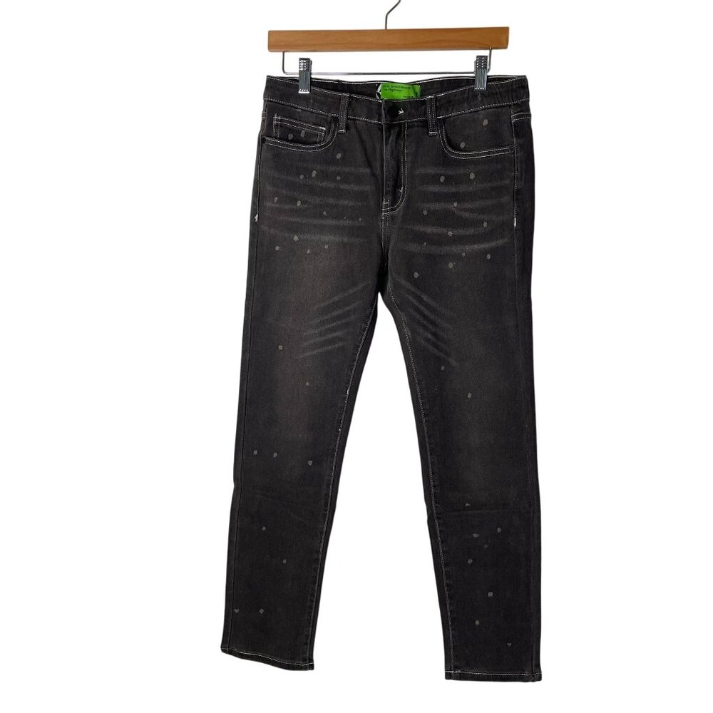 NWT Sandrine Rose‎ Jeans Grey SkinnyPolka Splatter 30 Grunge Punk Emo